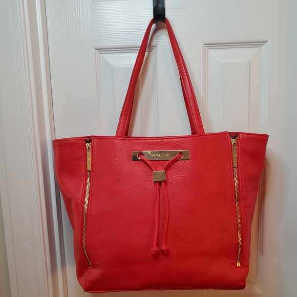 Olivia + Joy Handbags - Olivia + Joy Red Tote with Gold Accents
